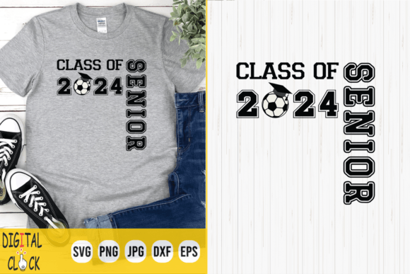 Class of 2024 Senior Soccer Graduation Graphics for T-Shirts