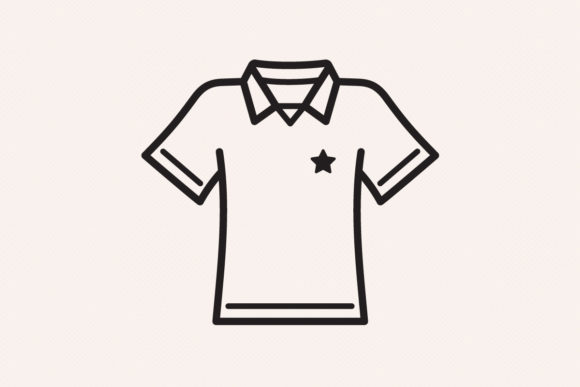 Iconic Soccer Football Front Shirt Outline for Graphics