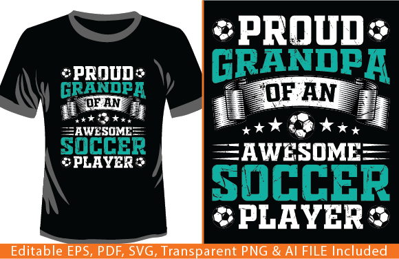 Proud Grandma of an Awesome Soccer T-Shirt Designs