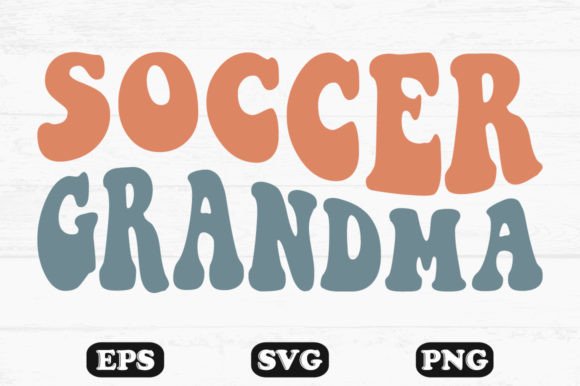 Soccer Grandma Retro Wavy T-shirt Design