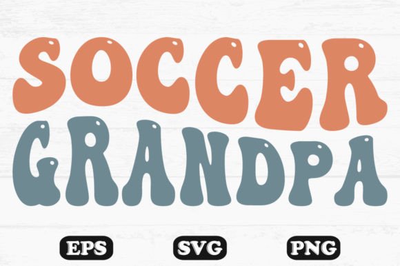 Soccer Grandpa Retro Wavy T-shirt Design